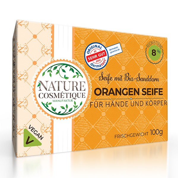 Nature Cosmetique Orangen Seife mit Sanddorn Extrakt - BIO