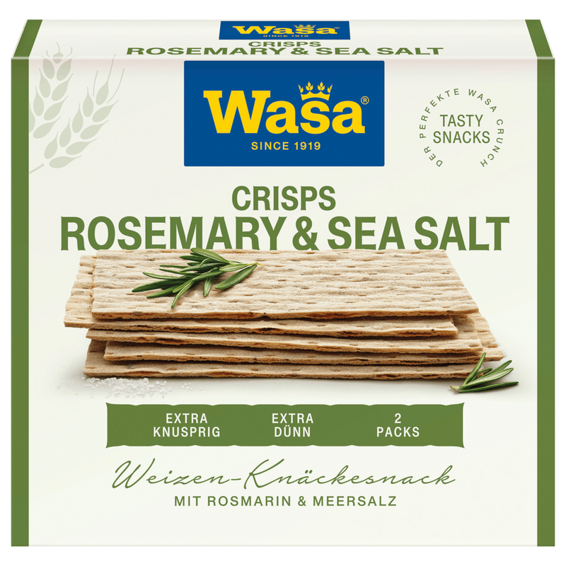 Wasa Delicate Thin Crisp Rosemary & Sea Salt 190g