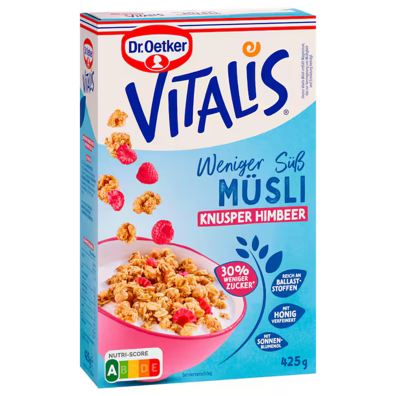 Dr. Oetker Vitalis Weniger süß Knusper-Himbeere 425g