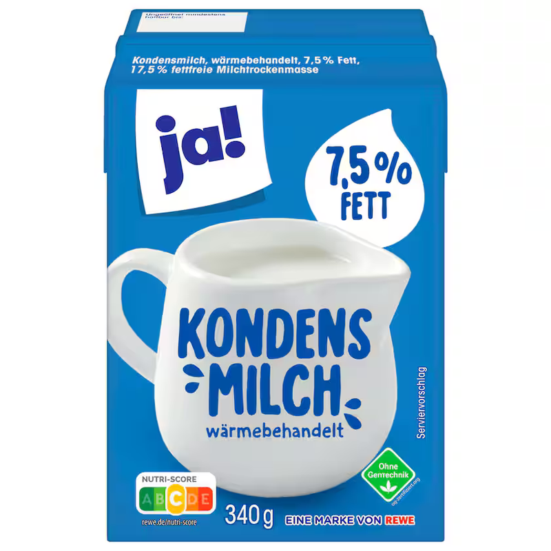 ja! Kondensmilch 7,5% Fett 340g