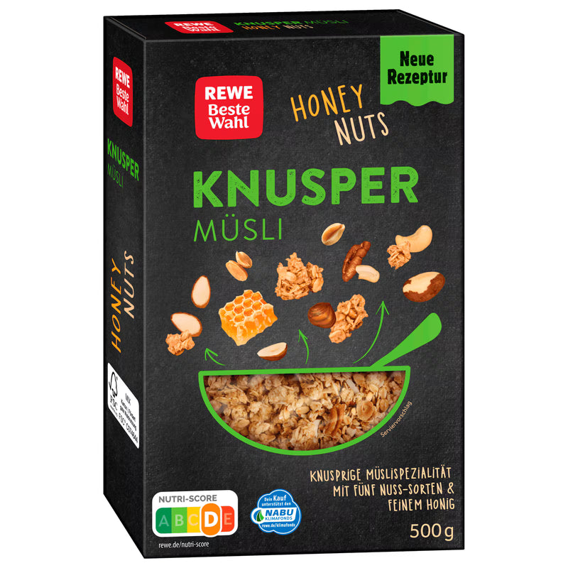 REWE Beste Wahl Knusper Müsli Honey Nuts 500g