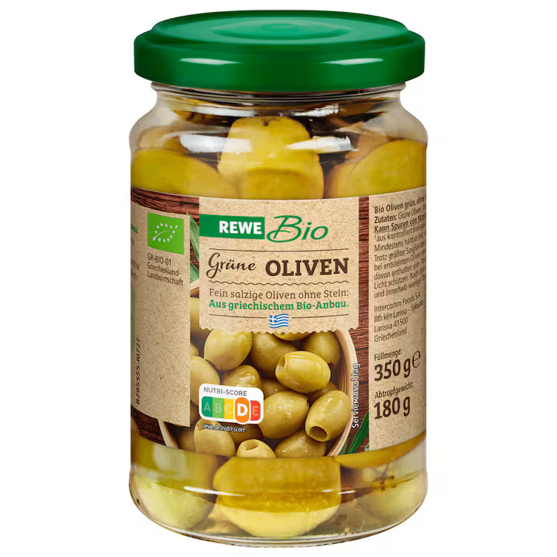 REWE Bio Grüne Oliven 180g