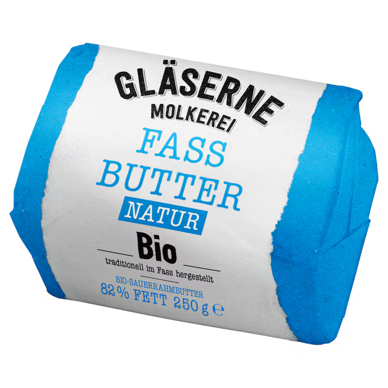 Gläserne Molkerei Fass Butter Natur Bio (Sauerrahmbutter) 250g