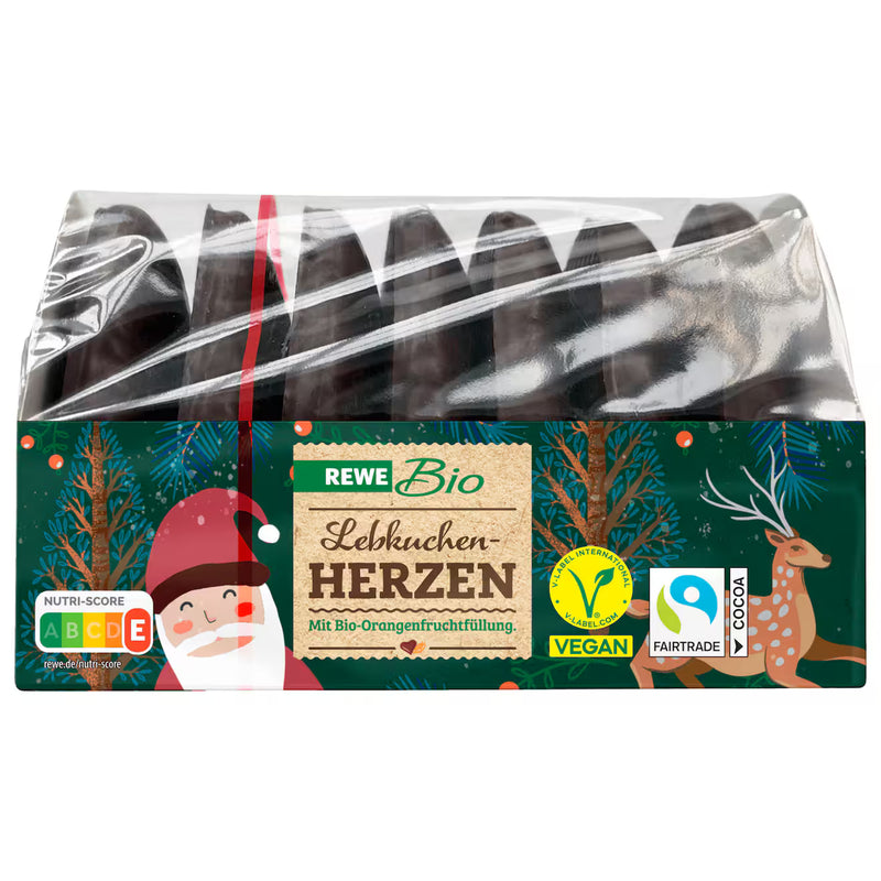 REWE Bio Weihnachts-Lebkuchen-Herzen vegan 240g