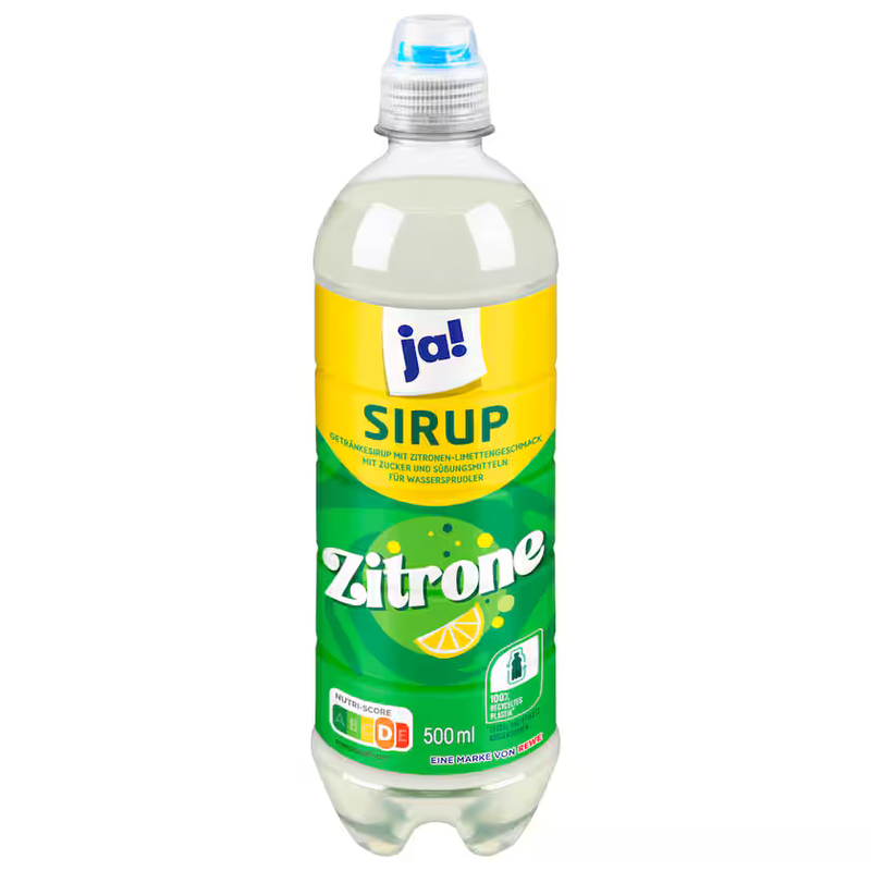 ja! Getränkesirup mit Zitronen-Limettengeschmack 0,5l