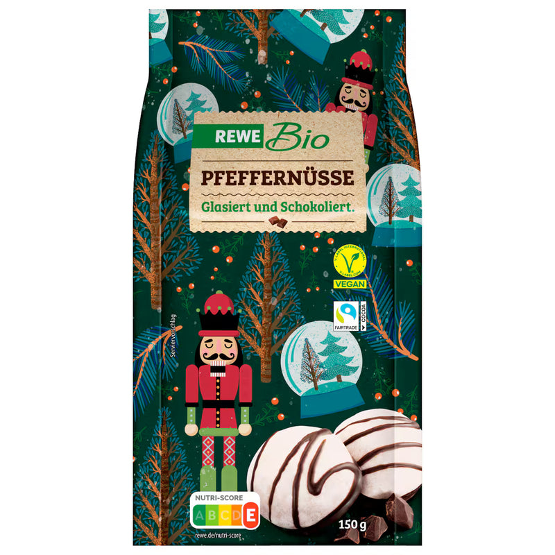 REWE Bio Pfeffernüsse glasiert und schokoliert vegan 125g