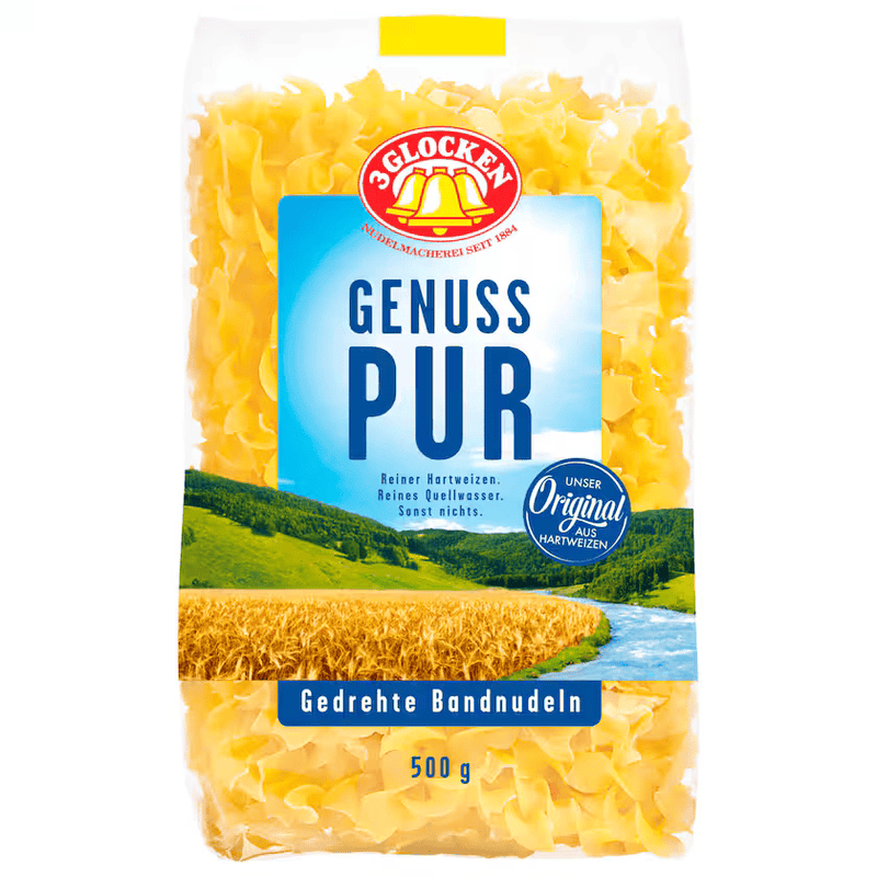 3 Glocken Genuss Pur Gedrehte Bandnudeln 500g