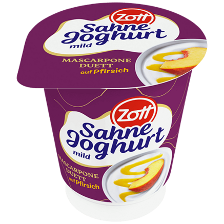 Zott Mascarpone Duett Peach Yoghurt 140g