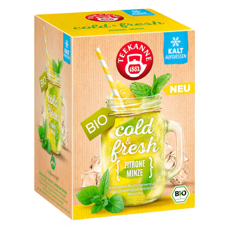 Teekanne Bio cold & fresh Zitrone Minze 41,25g, 15 Beutel