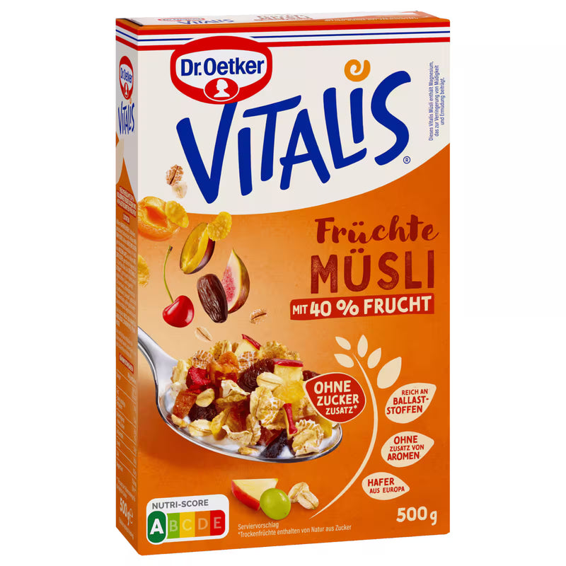 Dr. Oetker Vitalis Früchte Müsli ohne Zucker 500g