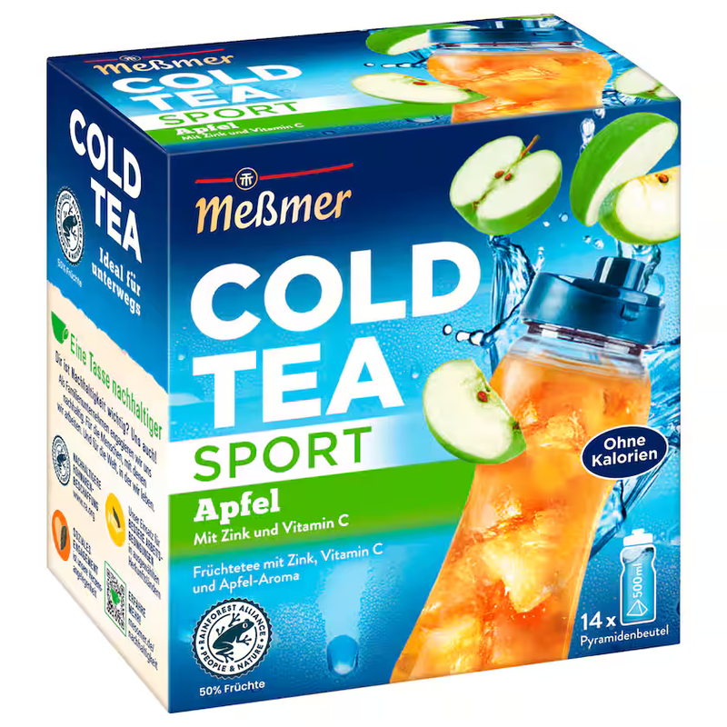 Meßmer Cold Tea Sport Apfel 38,5g, 14 Pyramidenbeutel