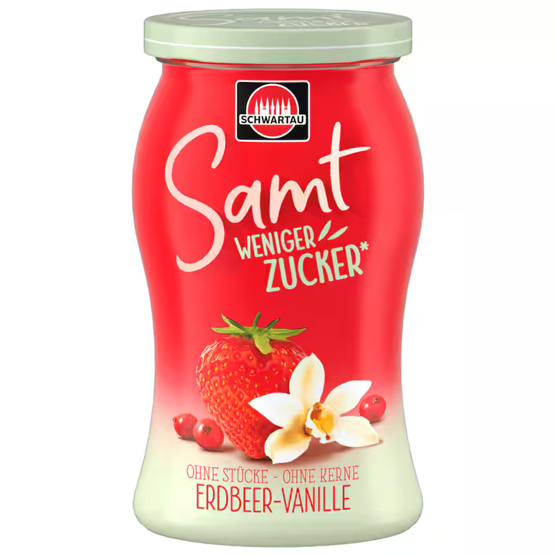 Schwartau Samt weniger Zucker Erdbeere Vanille 255g