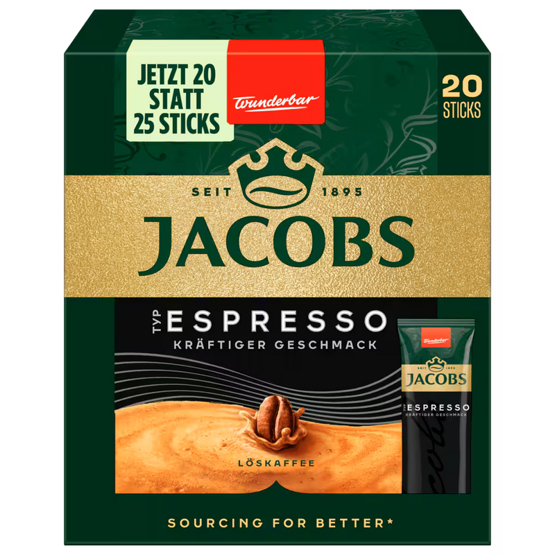 Jacobs Löslicher Kaffee Sticks Espresso 36g