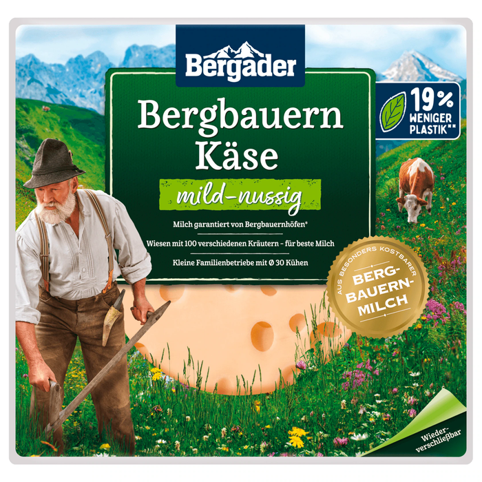 Bergader Bergbauern Käse Scheiben würzig-nussig 150g