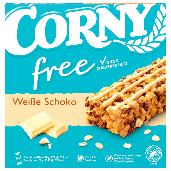 Corny Free Müsliriegel Weiße Schokolade 6x20g