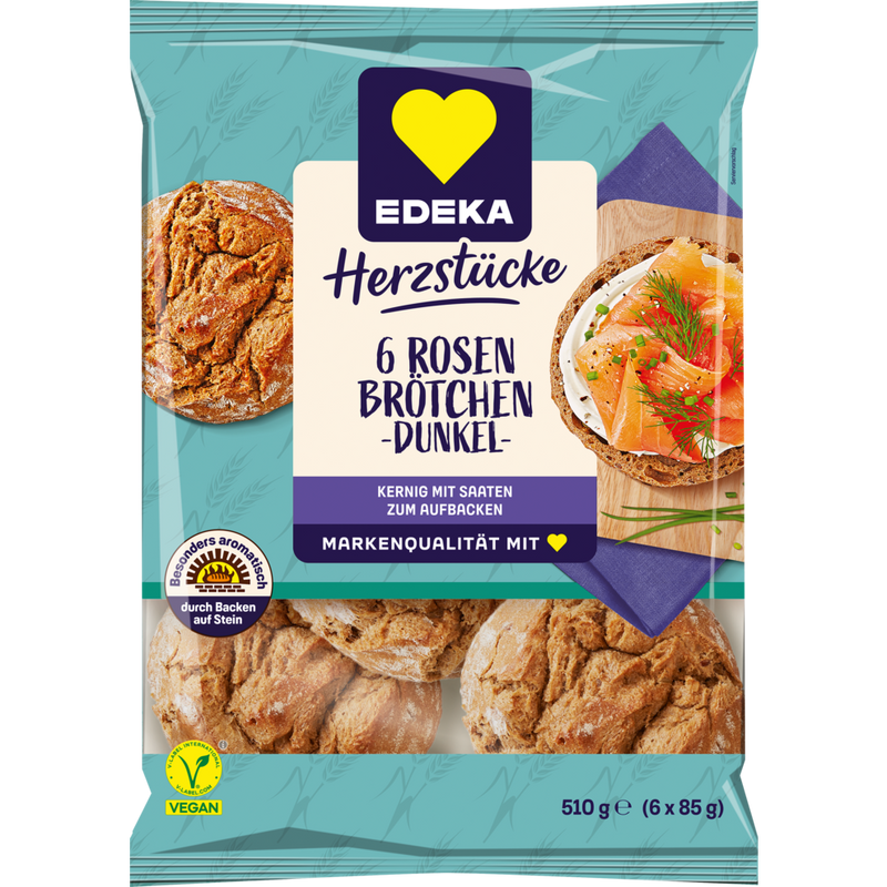 EDEKA Herzstücke Rosenbrötchen kernig 6ST 510g
