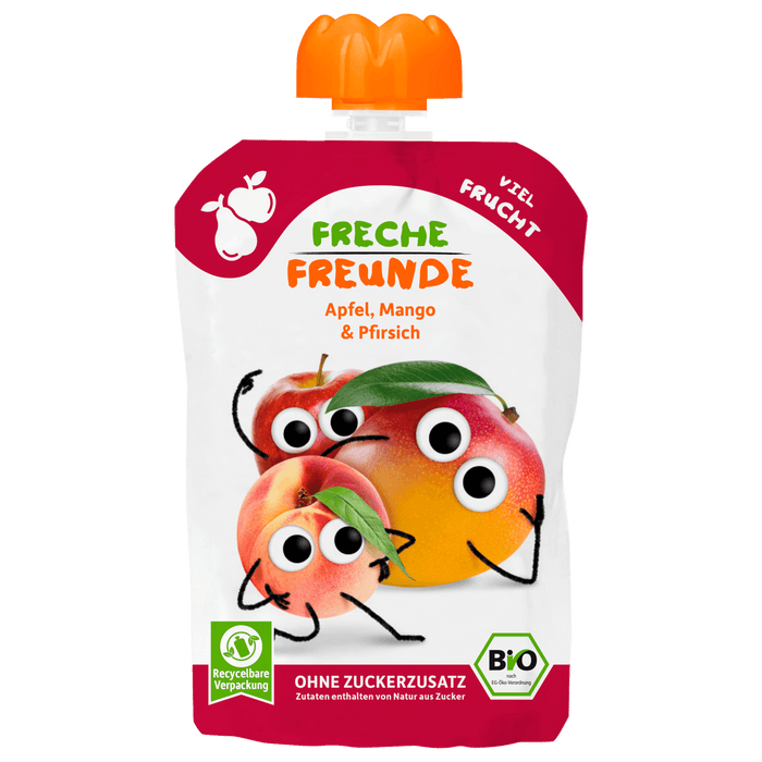 Erdbär Freche Freunde Bio Apfel, Mango & Pfirsich 100g