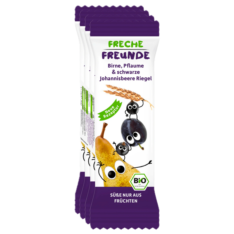 Erdbär Freche Freunde Bio Riegel Birne, Pflaume & Brombeere 4x23g