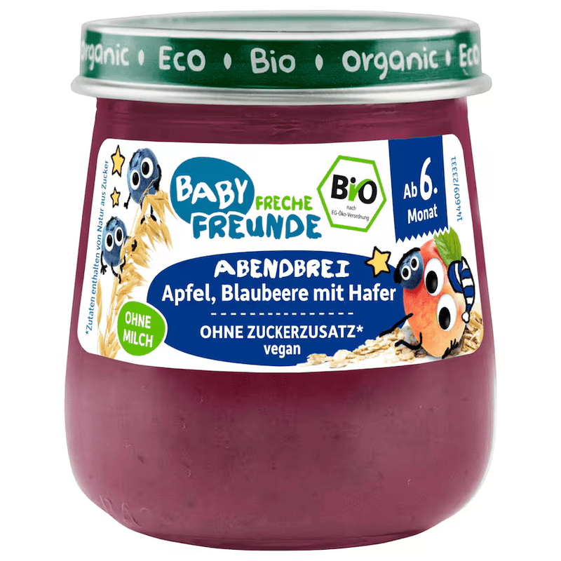 Freche Freunde Bio Abendbrei Apfel Blaubeere ab 8 Monaten 120g
