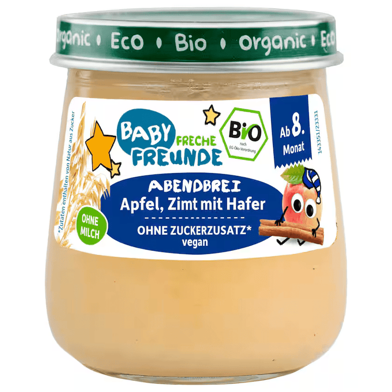 Freche Freunde Bio Abendbrei Apfel, Zimt mit Hafer 120g