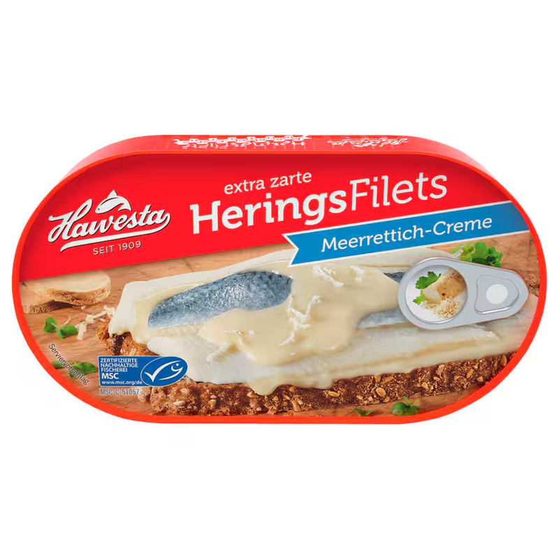 Hawesta Heringsfilets in Meerrettich-Creme 200g