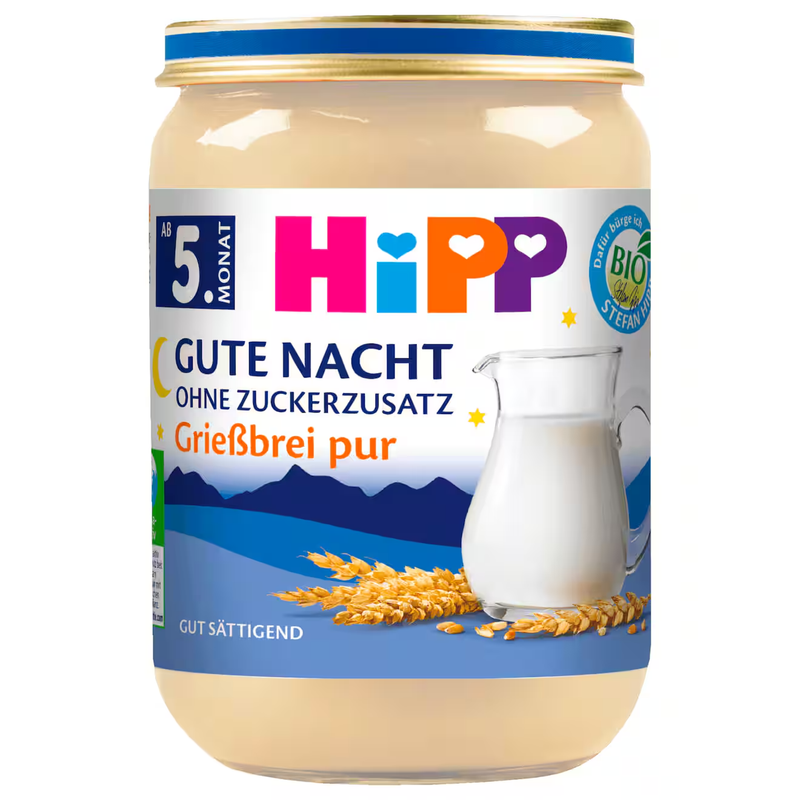 Hipp Gute Nacht Bio Grießbrei pur ohne Zuckerzusatz 190g