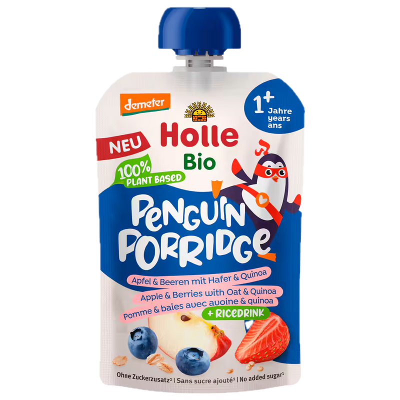 Holle Bio Demeter Penguin Porridge Apfel & Beeren mit Hafer & Quinoa 110g
