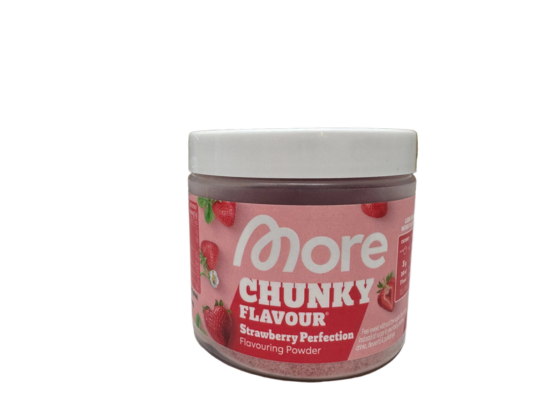 More Chunky Strawberry Flavouring Powder vegan 90g