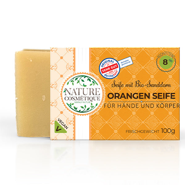Nature Cosmetique Orangen Seife mit Sanddorn Extrakt - BIO