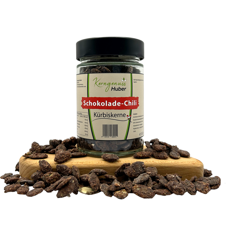 Kerngenuss Huber - Geröstete Kürbiskerne - Chocolate Chili 140g