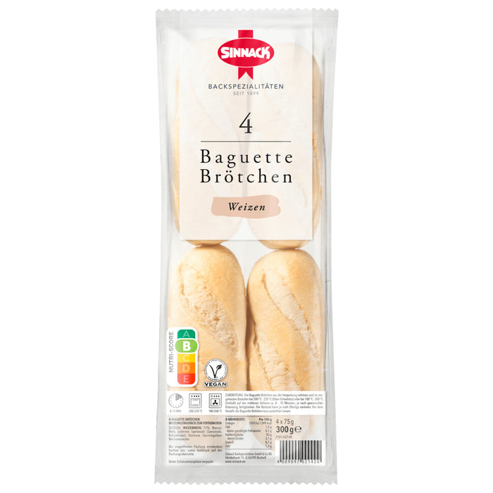 Sinnack Baguette Brötchen Weizen 300g