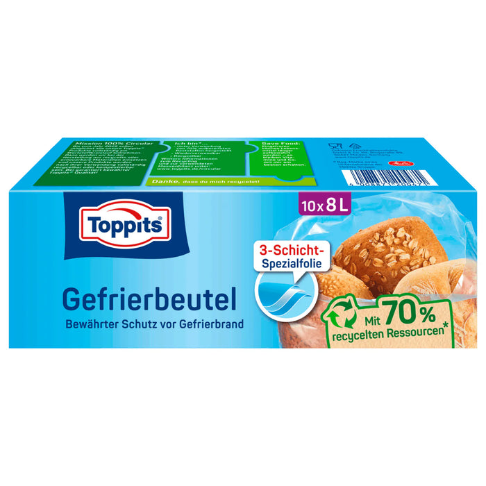 Toppits Gefrierbeutel 8l, 10 Stück