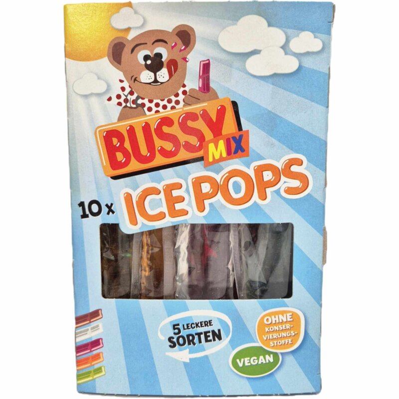 Bussy-Mix Schleckdrinks Ice Pops Wassereis mit 5 Sorten 10x40ml