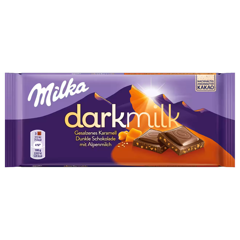 Milka darkmilk Schokolade Gesalzenes Karamell 85g