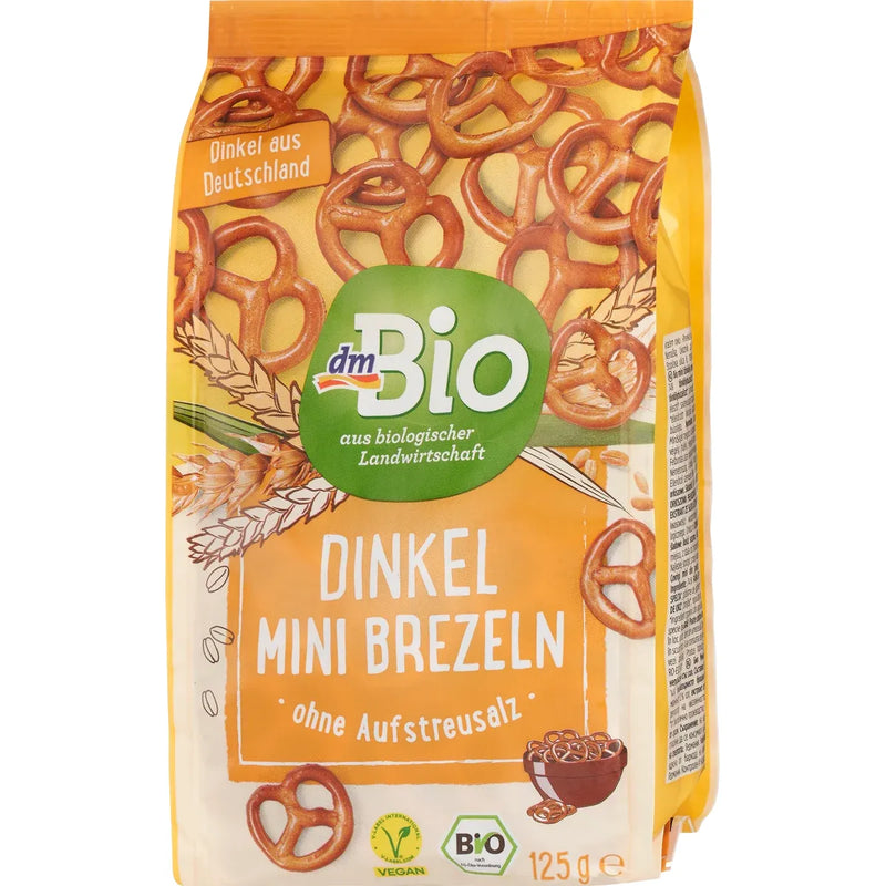 dmBio Brezeln, Dinkel ohne Aufstreusalz, mini, 125 g