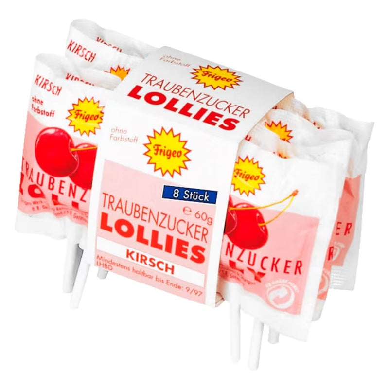 Frigeo – Cherry - Grape Sugar Lollies (8 sticks)