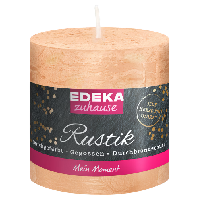 Edeka Rustik Stumpenkerze 80/70 mm, beige