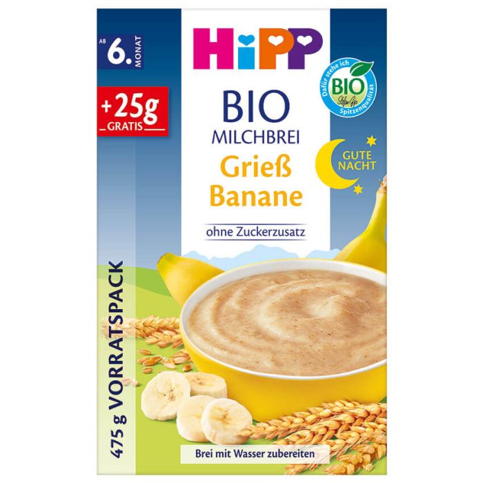 HiPP Bio Milchbrei Gute-Nacht Grieß Banane 475g