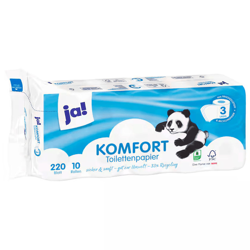 ja! Komfort Toilettenpapier 3-lagig 10x220 Blatt
