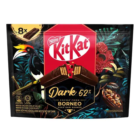 KitKat Dark 52% - Cocoa from Borneo - 8 bars 136g