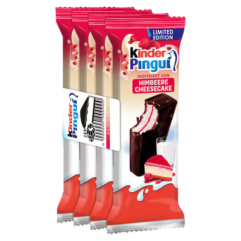 Kinder Pingui Raspberry Cheesecake Milk Slices 4 x 30g