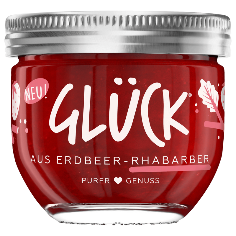 Glück Fruchtaufstrich Erdbeer-Rhabarber 230g