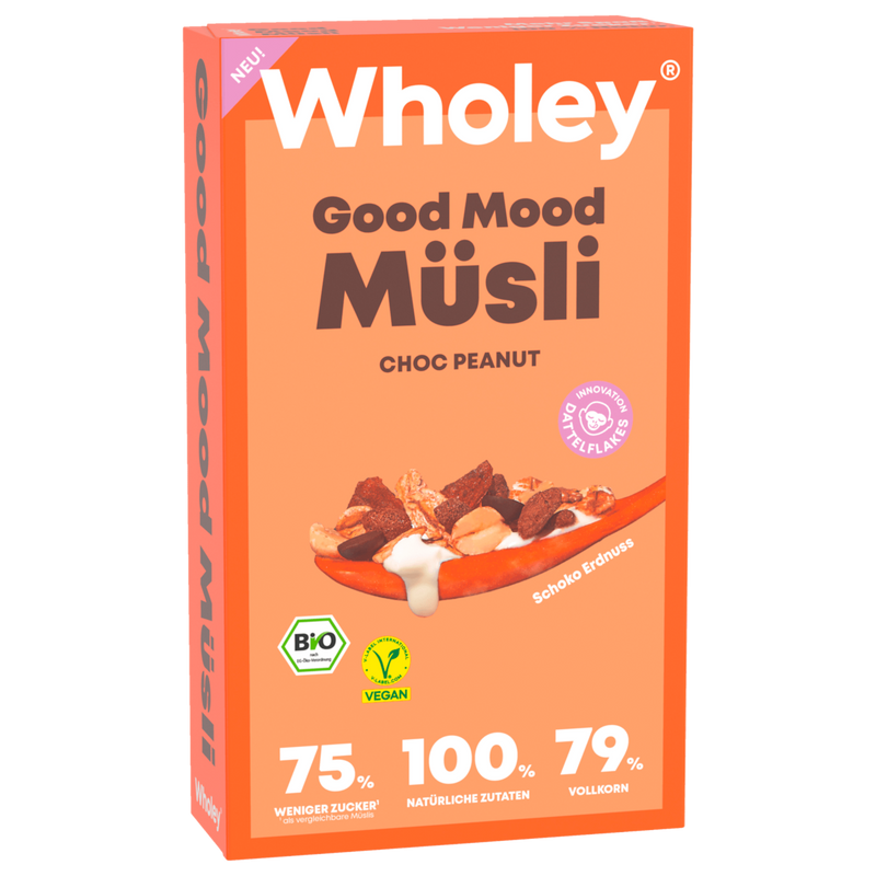 Wholey Bio Good Mood Müsli Choc Peanut 375g