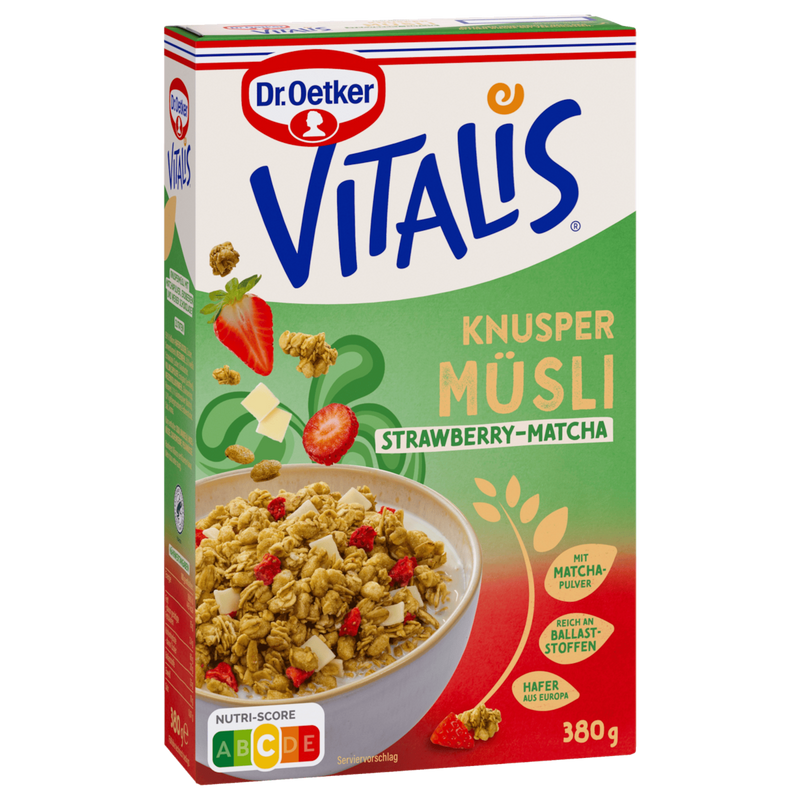 Dr. Oetker Vitalis Knusper Strawberry Matcha 380g