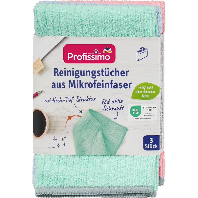 Profissimo Reinigungstücher aus Mikrofeinfaser, 3 St