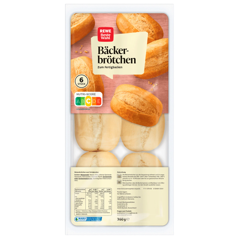 Rewe Beste Wahl Bäcker-Brötchen