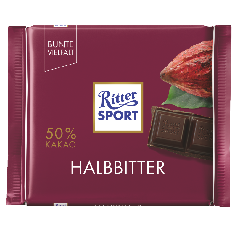 Ritter Sport - Halb Bitter 50% - 100g
