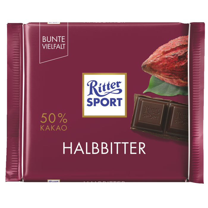 Ritter Sport - Halb Bitter 50% - 100g