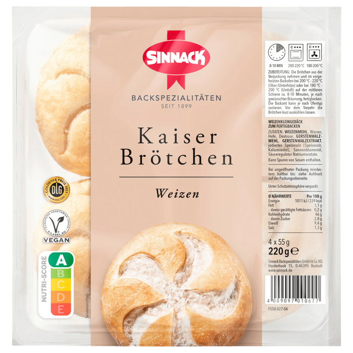 Sinnack Kaiserbrötchen 220g