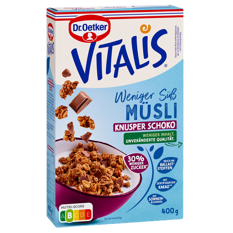 Vitalis Müsli Knusper Schoko weniger süß 400g